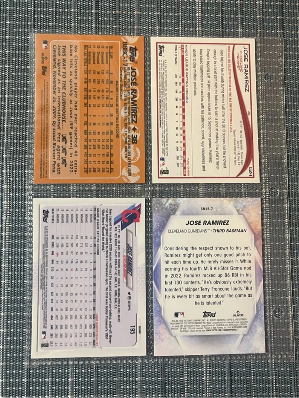 ⚾️ Jose Ramirez Topp’s MLB Baseball Trading Sports Cards, Set of 4 Rookie Card